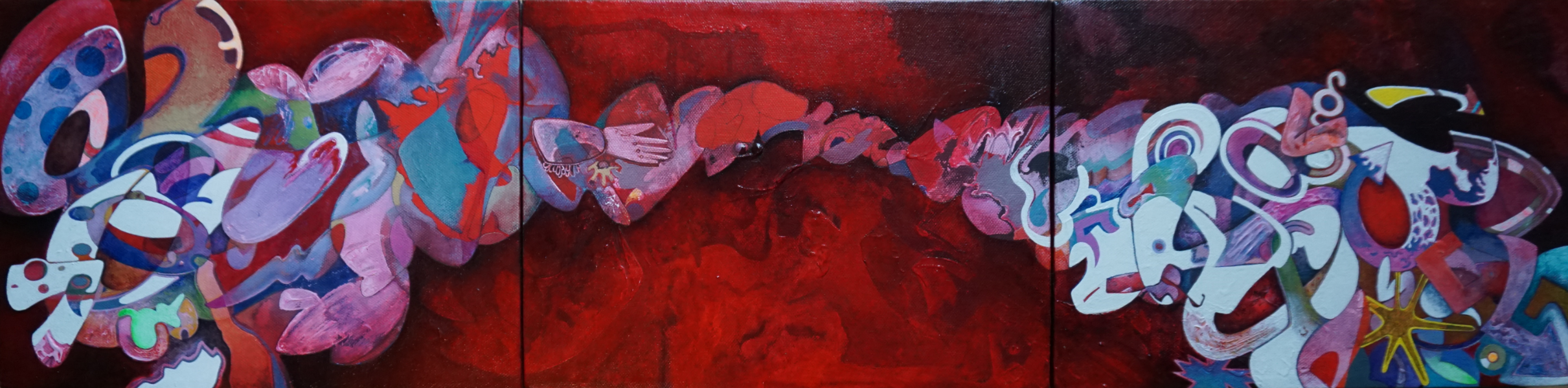 Creation - Art work in acrylic and oil on canvas by Kirsten Mortimer